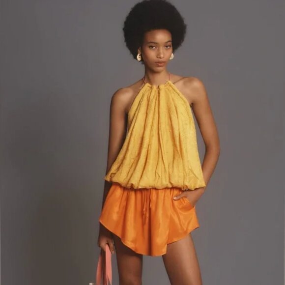 By Anthropologie Halter Parachute Bubble-Hem Tank XS - Picture 2 of 8